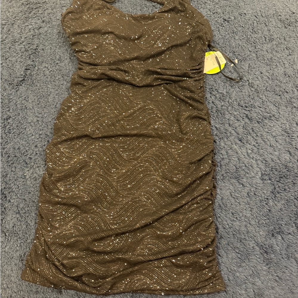 Elegant Brown Sequin Dress